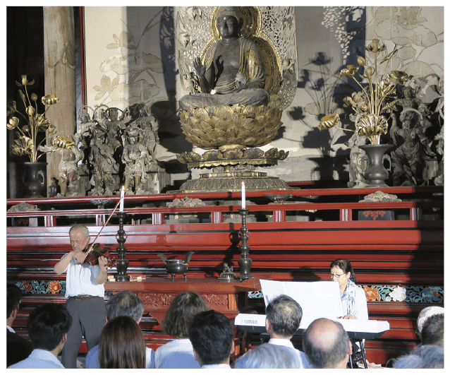 2015年8月広島被爆70周年記念プログラムを国宝不動院金堂で開催